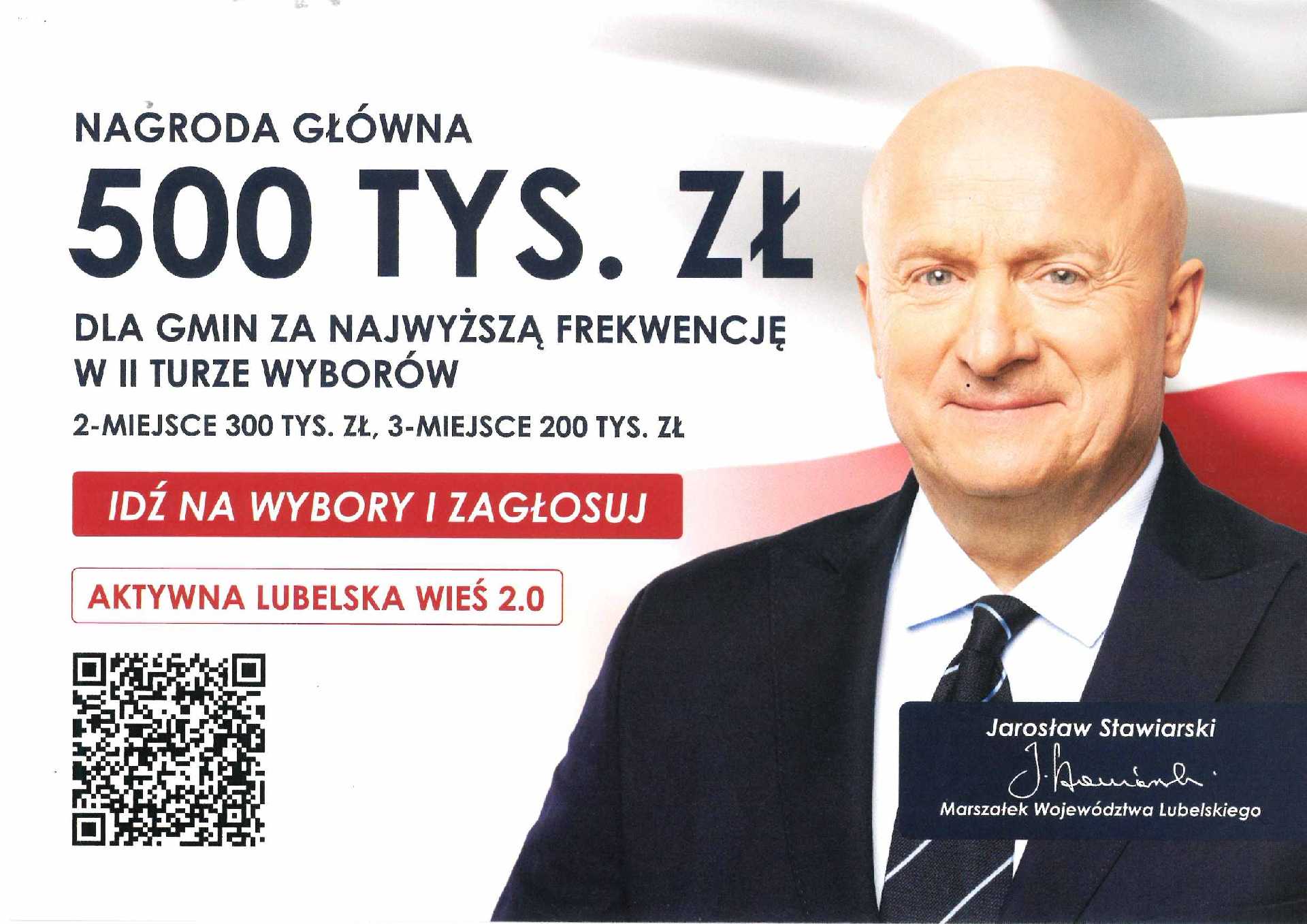 500 TYS. ZŁ DLA GMIN ZA NAJWYŻSZĄ FREKWENCJĘ W II TURZE WYBORÓW