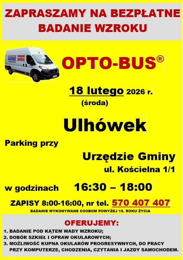 OPTO-BUS Bezpłatne badanie wzroku