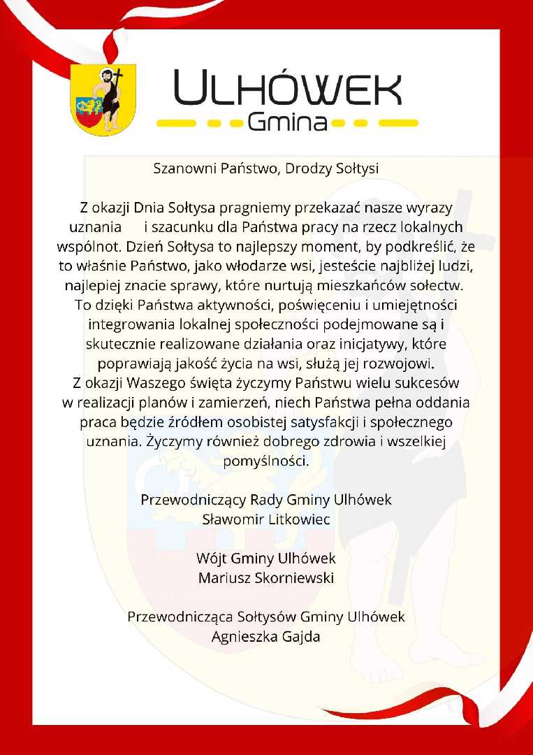 Zdjęcie do artykułu:  Szanowni Państwo, Drodzy Sołtysi