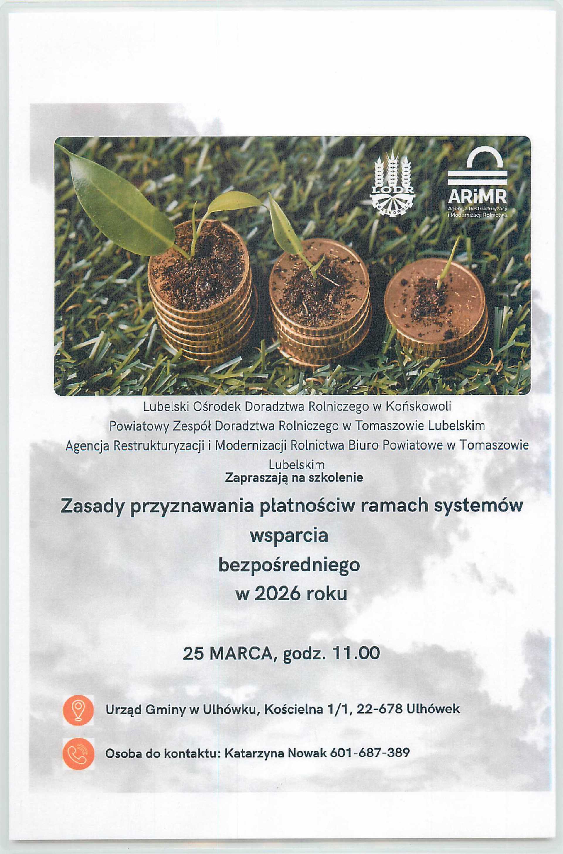 Zdjęcie do artykułu: Szkolenie: Zasady przyznawania płatności w ramach systemów wsparcia bezpośredniego w 2026 roku