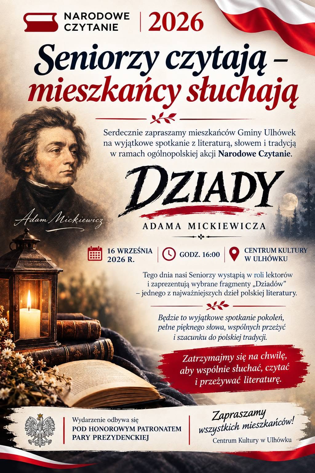 Zdjęcie do artykułu: Narodowe Czytanie 2026 w Ulhówku – seniorzy czytają „Dziady”